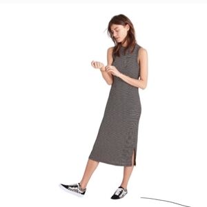 Madewell Ribbed Mockneck Midi Striped Dress